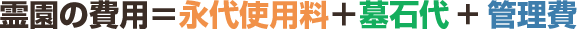 霊園の費用=永代使用料+墓石代+管理費
